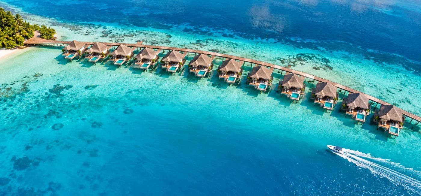 Overwater villas in the Maldives